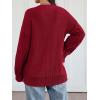 imageTrendy Queen Womens Oversized Cable Knit Crewneck Sweaters Cozy Winter ClothesRed
