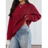 imageTrendy Queen Womens Oversized Cable Knit Crewneck Sweaters Cozy Winter ClothesRed