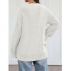 imageTrendy Queen Womens Oversized Cable Knit Crewneck Sweaters Cozy Winter ClothesWhite