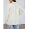 imageTrendy Queen Womens Oversized Cable Knit Quarter Zip Up Pullover Sweaters 2025Offwhite