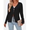 imageTrendy Queen Womens Tie Front Tops Fall Cardigan Sweaters 2025 Fashion Crochet Crop Winter Clothes Cute Y2K Casual OutfitsBlack
