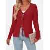 imageTrendy Queen Womens Tie Front Tops Fall Cardigan Sweaters 2025 Fashion Crochet Crop Winter Clothes Cute Y2K Casual OutfitsRed