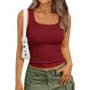 imageTrendy Queen Womens Summer Tank Tops Square Neck Ribbed Sleeveless Basic Crop Going Out Slim Fitted Y2k Clothes 2025Red