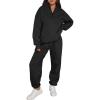 imageTrendy Queen Womens Sweatsuits 2 Piece Outfits Fall Lounge Sweat Sets Half Zip Sweatshirts with Baggy SweatpantsBlack