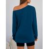 imageTrendy Queen Womens Off The Shoulder Tops Oversized Tshirts Long Sleeve 2025 Casual Basic TeesLake
