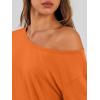 imageTrendy Queen Womens Off The Shoulder Tops Oversized Tshirts Long Sleeve 2025 Casual Basic TeesOrange