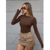 imageTrendy Queen Womens Boat Neck Tops Long Sleeve Shirts Casual Fitted Tee Shirts Solid Color Fall Basic Clothes 2025Chocolatebrown