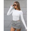 imageTrendy Queen Womens Boat Neck Tops Long Sleeve Shirts Casual Fitted Tee Shirts Solid Color Fall Basic Clothes 2025White