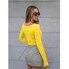 imageTrendy Queen Womens Boat Neck Tops Long Sleeve Shirts Casual Fitted Tee Shirts Solid Color Fall Basic Clothes 2025Yellow