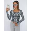 imageTrendy Queen Womens Long Sleeve Shirts Square Neck Going Out Crop Tops Fashion Y2k Workout Clothes Fall Outfits 2025Cobra
