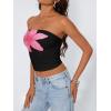 imageTrendy Queen Womens Tube Tops Going Out Summer Y2k Bandeau Trendy Crop Sleeveless Strapless Cute Teens 2025 Corset FloralBlack