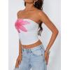 imageTrendy Queen Womens Tube Tops Going Out Summer Y2k Bandeau Trendy Crop Sleeveless Strapless Cute Teens 2025 Corset FloralFlower
