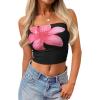 imageTrendy Queen Womens Tube Tops Going Out Summer Y2k Bandeau Trendy Crop Sleeveless Strapless Cute Teens 2025 Corset FloralBlack