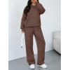 imageTrendy Queen 2 Piece Lounge Sweat Sets Plus Size Fall Fashion Matching Sweatsuits Wide Leg Pants Travel Outfit Winter ClothesBrown