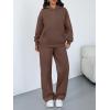 imageTrendy Queen 2 Piece Lounge Sweat Sets Plus Size Fall Fashion Matching Sweatsuits Wide Leg Pants Travel Outfit Winter ClothesBrown