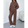 imageTrendy Queen 2 Piece Lounge Sweat Sets Plus Size Fall Fashion Matching Sweatsuits Wide Leg Pants Travel Outfit Winter ClothesBrown