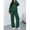 imageTrendy Queen 2 Piece Lounge Sweat Sets Plus Size Fall Fashion Matching Sweatsuits Wide Leg Pants Travel Outfit Winter ClothesDarkgreen
