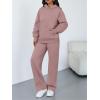 imageTrendy Queen 2 Piece Lounge Sweat Sets Plus Size Fall Fashion Matching Sweatsuits Wide Leg Pants Travel Outfit Winter ClothesDarkpink