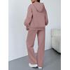 imageTrendy Queen 2 Piece Lounge Sweat Sets Plus Size Fall Fashion Matching Sweatsuits Wide Leg Pants Travel Outfit Winter ClothesDarkpink