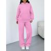 imageTrendy Queen 2 Piece Lounge Sweat Sets Plus Size Fall Fashion Matching Sweatsuits Wide Leg Pants Travel Outfit Winter ClothesPink