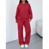 imageTrendy Queen 2 Piece Lounge Sweat Sets Plus Size Fall Fashion Matching Sweatsuits Wide Leg Pants Travel Outfit Winter ClothesRed