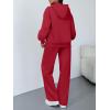 imageTrendy Queen 2 Piece Lounge Sweat Sets Plus Size Fall Fashion Matching Sweatsuits Wide Leg Pants Travel Outfit Winter ClothesRed