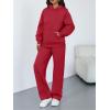 imageTrendy Queen 2 Piece Lounge Sweat Sets Plus Size Fall Fashion Matching Sweatsuits Wide Leg Pants Travel Outfit Winter ClothesRed
