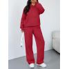 imageTrendy Queen 2 Piece Lounge Sweat Sets Plus Size Fall Fashion Matching Sweatsuits Wide Leg Pants Travel Outfit Winter ClothesRed