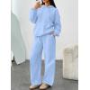 imageTrendy Queen Womens 2 Piece Outfits Lounge Fall Fashion Sets Oversized Sweatshirts Wide Leg Pants Sweatsuits Winter ClothesSkyblue