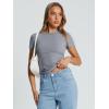 imageTrendy Queen Womens Basic T Shirts Summer Tops 2026 Crop Short Sleeve Slim Fit Tee Cute Gym Workout ClothesLightgrey