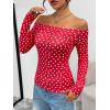 imageTrendy Queen Womens Long Sleeve Off The Shoulder Tops Going Out Cute Basic Y2K Fall Fashion 2025 Outfits ClothesRed Heart