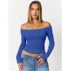 imageTrendy Queen Womens Long Sleeve Off The Shoulder Tops Going Out Cute Basic Y2K Fall Fashion 2025 Outfits ClothesRoyalblue