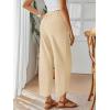 imageTrendy Queen Womens Wide Leg Pants Boho Summer Capri Palazzo Harem Casual Barrel Sweatpants Baggy Slacks with PocketsBeige
