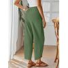 imageTrendy Queen Womens Wide Leg Pants Boho Summer Capri Palazzo Harem Casual Barrel Sweatpants Baggy Slacks with PocketsGreen
