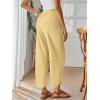 imageTrendy Queen Womens Wide Leg Pants Boho Summer Capri Palazzo Harem Casual Barrel Sweatpants Baggy Slacks with PocketsMustard