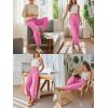 imageTrendy Queen Womens Wide Leg Pants Boho Summer Capri Palazzo Harem Casual Barrel Sweatpants Baggy Slacks with PocketsPink