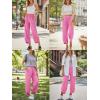 imageTrendy Queen Womens Wide Leg Pants Boho Summer Capri Palazzo Harem Casual Barrel Sweatpants Baggy Slacks with PocketsPink