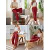 imageTrendy Queen Womens Wide Leg Pants Boho Summer Capri Palazzo Harem Casual Barrel Sweatpants Baggy Slacks with PocketsRed