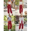 imageTrendy Queen Womens Wide Leg Pants Boho Summer Capri Palazzo Harem Casual Barrel Sweatpants Baggy Slacks with PocketsRed