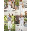 imageTrendy Queen Womens Wide Leg Pants Boho Summer Capri Palazzo Harem Casual Barrel Sweatpants Baggy Slacks with PocketsWhite
