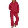 imageTrendy Queen Womens 2 Piece Outfits Lounge Fall Fashion Sets Oversized Sweatshirts Wide Leg Pants Sweatsuits Winter ClothesRed