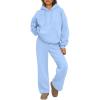imageTrendy Queen Womens 2 Piece Outfits Lounge Fall Fashion Sets Oversized Sweatshirts Wide Leg Pants Sweatsuits Winter ClothesSkyblue