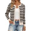 imageTrendy Queen Womens Cardigan Sweaters Lightweight Crew Neck Outfits Fall Fashion 2025 ClothingApricot Black