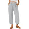 imageTrendy Queen Womens Wide Leg Pants Boho Summer Capri Palazzo Harem Casual Barrel Sweatpants Baggy Slacks with PocketsGrey
