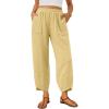 imageTrendy Queen Womens Wide Leg Pants Boho Summer Capri Palazzo Harem Casual Barrel Sweatpants Baggy Slacks with PocketsMustard