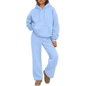 imageTrendy Queen Womens 2 Piece Outfits Lounge Fall Fashion Sets Oversized Sweatshirts Wide Leg Pants Sweatsuits Winter ClothesSkyblue