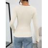 imageTrendy Queen Womens Long Sleeve TShirts Basic Crop Tops 2025 Fall Fashion Outfits Going Out Winter ClothesApricot