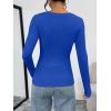 imageTrendy Queen Womens Long Sleeve TShirts Basic Crop Tops 2025 Fall Fashion Outfits Going Out Winter ClothesBlue
