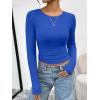 imageTrendy Queen Womens Long Sleeve TShirts Basic Crop Tops 2025 Fall Fashion Outfits Going Out Winter ClothesBlue