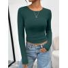 imageTrendy Queen Womens Long Sleeve TShirts Basic Crop Tops 2025 Fall Fashion Outfits Going Out Winter ClothesDarkgreen